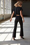 Nottis by Trendyol Siyah Yüksek Bel Flare Jeans TWOAW22JE1210