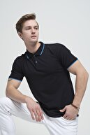 Oksit Colton Yakası Biyeli Likralı Slim Fit Erkek Polo Yaka Tshirt