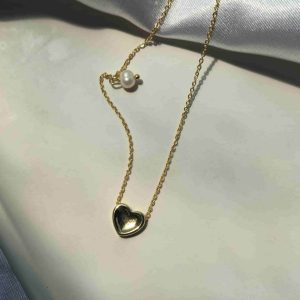 گردنبند قلب و مروارید